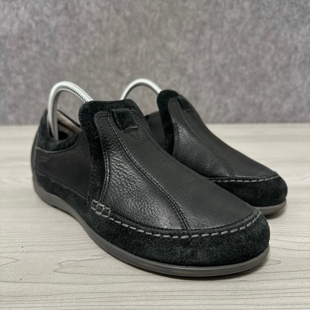 Ecco Cayla Loafers Women 40 US 9-9.5 Black Leather Suede Slip On Comfort Shoes